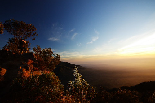 Mount Marapi volcano trek - sunrise from mount marapi