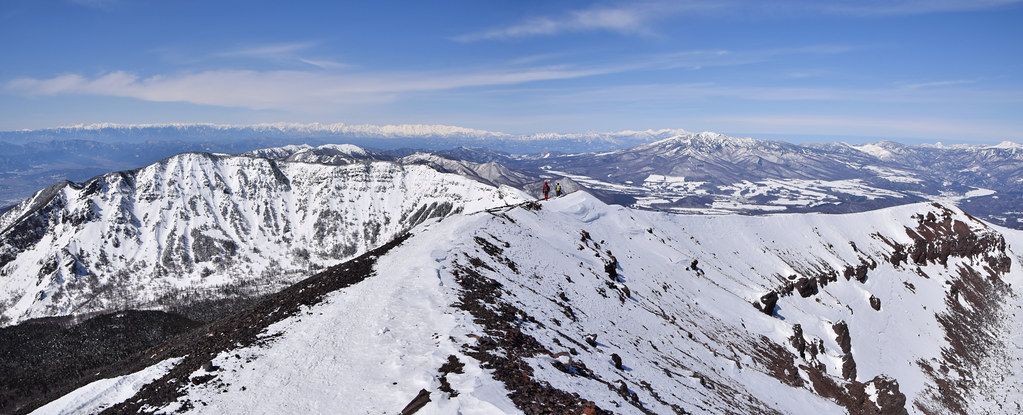 Mount Asama volcano trek - Panorama from Mount Asama