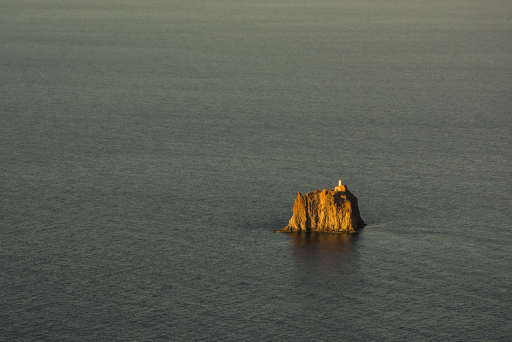 Mount Strombolicchio volcano trek - Strombolicchio in the Evening Sun