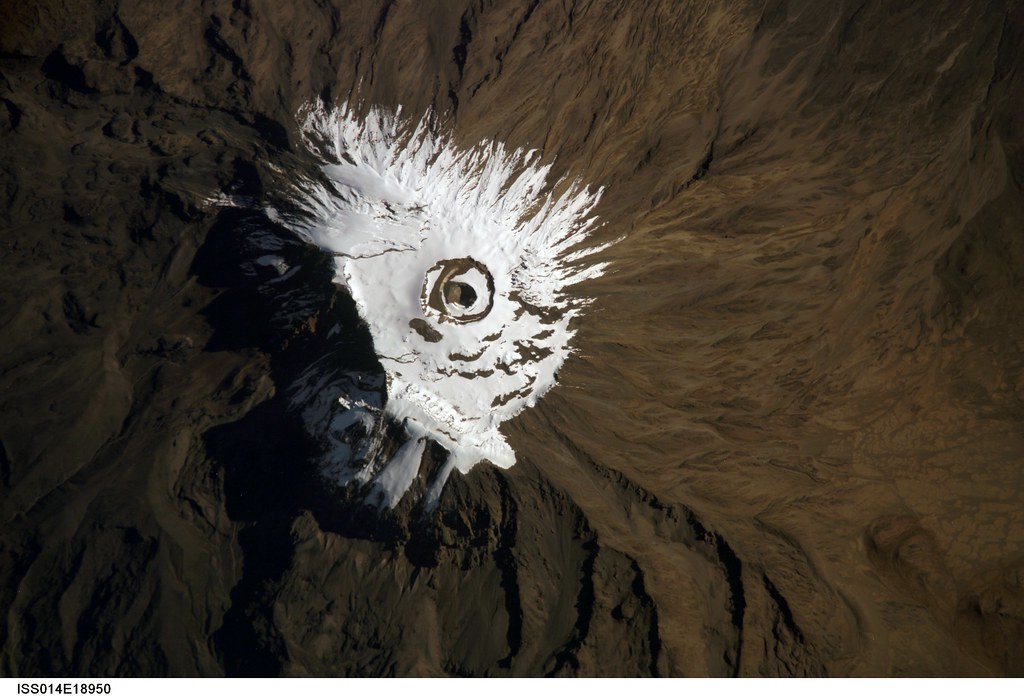Mount Kilimanjaro volcano trek - Mount Kilimanjaro, Tanzania (NASA, International Space Station Science, 04/03/07)