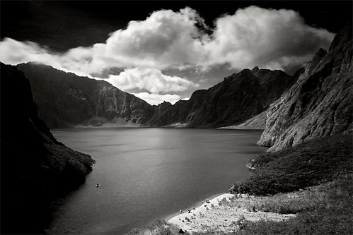 Mount Pinatubo volcano trek - Mount Pinatubo (B&W)